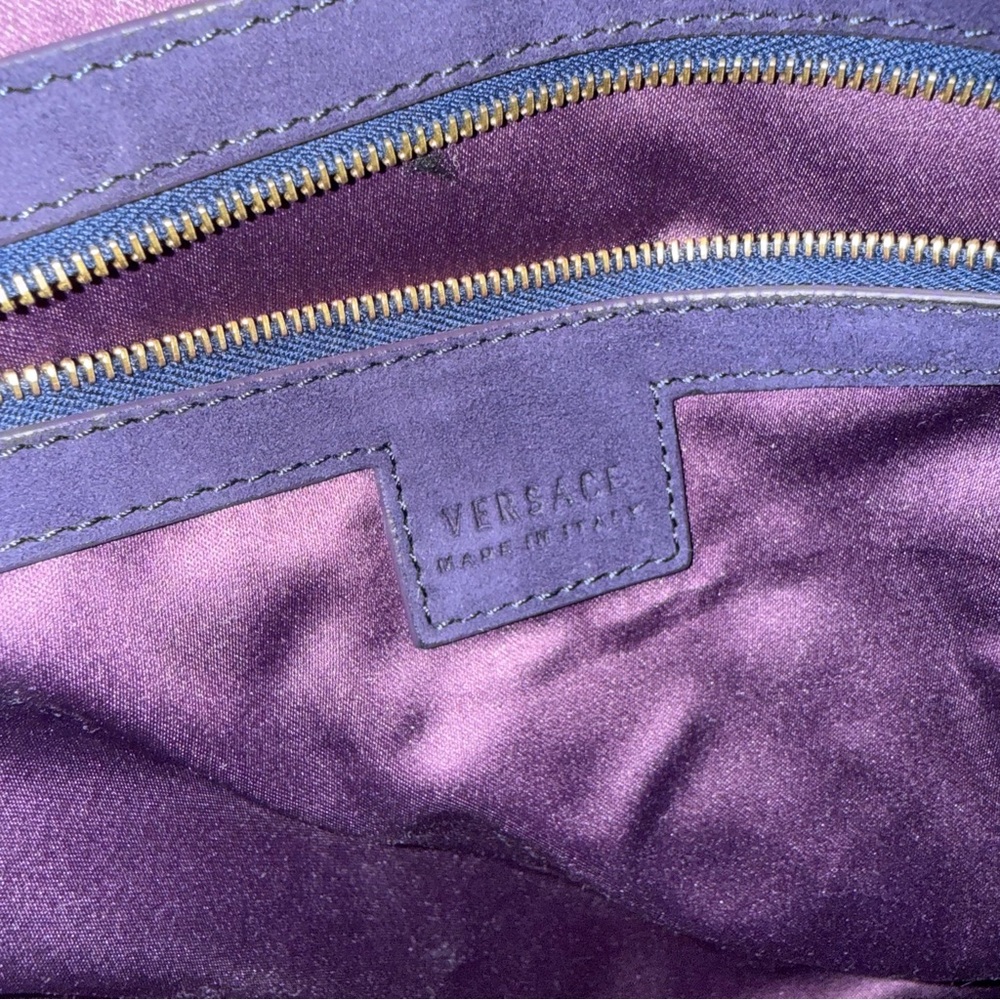 Vintage Versace Suede & Leather Shoulder Flap Messenger Bag - Picture 2 of 16